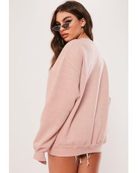 Missguided Light Pink Washed Sweatshirt