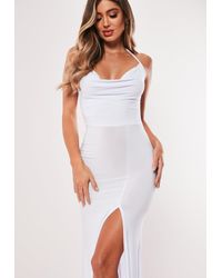 slinky white maxi dress