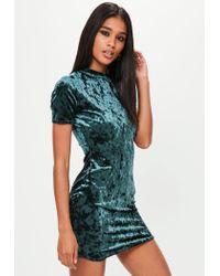 missguided green velvet dress