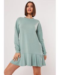 frill hem jumper dress