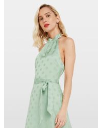 spot high neck midi dress