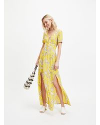 miss selfridge button through broderie maxi dress