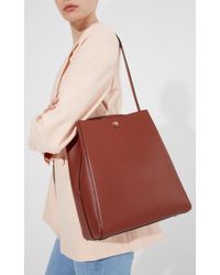 Valextra Leather Brera Shoulder Bag in Red | Lyst
