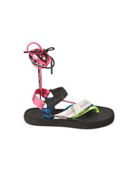 off white multi strap micro sandals