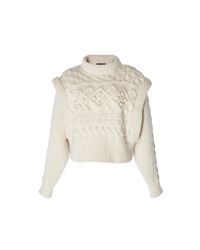 Isabel Marant Milane Layered Knit Sweater (White) - Lyst