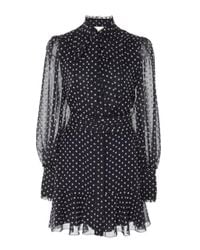 Alexis Black Ivette Ruffled Dot Mini Dress