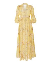 Cult Gaia Yellow Willow Deep V Prairie Dress