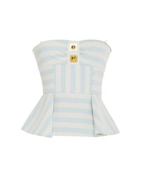 Peter Pilotto | Multicolor Striped Cotton Blend Calypso Bustier Top | Lyst