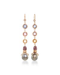 Daniela Villegas | Multicolor 18k Gold And South Sea Pearl Nefertiti Fairy Earrings | Lyst