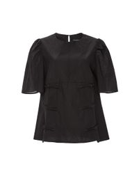 Cynthia Rowley | Black French Knot Cotton Voile Top | Lyst