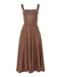 Cult Gaia Brown Faye Silk Darted Dress