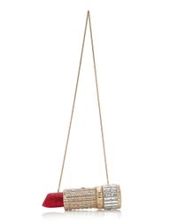 Judith Leiber Multicolor Seductress Lipstick Crystal Clutch