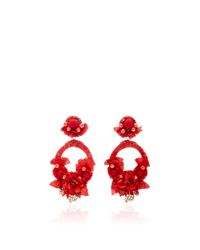 Ranjana Khan | Multicolor Red Large Floral Drop Earrings | Lyst
