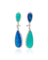 Anabela Chan | Blue 18k White Gold Multi-stone Earrings | Lyst