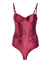 Fleur du Mal Red Satin Bodysuit