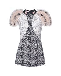 Giamba Multicolor Ruffle Sleeve Floral Dress