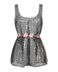 Giamba Black Sequin Rose Romper