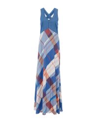 Warm Multicolor Plaid Dock Maxi Dress