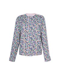 Agnona Green Mint Digital Tweed Print Jacket