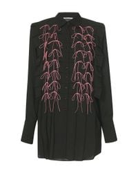 Marco De Vincenzo Black Satin Bow Embellished Button Up Shirt