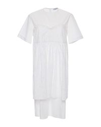 Vivetta White Chiurlo Poplin Lace Overlay Dress