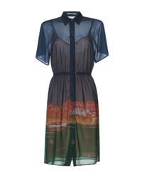 Marco De Vincenzo Blue Villa Jersey Shirt Dress