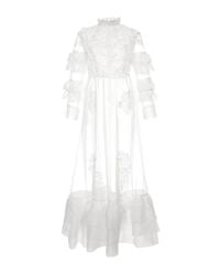 Vivetta White Cerianto Ruffle Long Sleeve Gown
