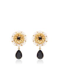 Dolce & Gabbana | Black Dark Crystal Earrings | Lyst