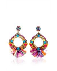 Ranjana Khan | Blue Fringe Embellished Circle Earrings | Lyst