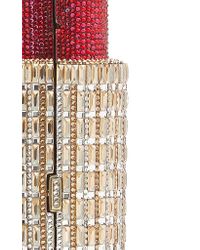 Judith Leiber Multicolor Seductress Lipstick Crystal Clutch