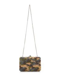 Judith Leiber Multicolor Camouflage Crystal Slim Clutch