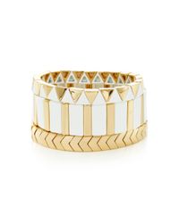 Roxanne Assoulin Metallic Set-of-three Gilded Mixed Bracelets