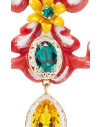 Dolce & Gabbana | Multicolor Yellow Floral Earrings | Lyst