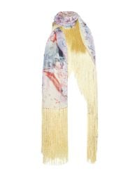 Roberto Cavalli | Natural Phoenix Fringe Scarf | Lyst