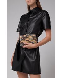 Judith Leiber Multicolor Camouflage Crystal Slim Clutch