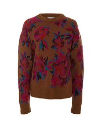 Ferragamo Multicolor Virgin Wool Floral Jacquard Sweater