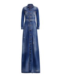 denim gown