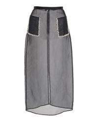 Huishan Zhang Black Bonnie Pencil Silk Organza Midi Skirt