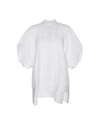 Dice Kayek White Mock Neck Blouse