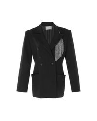 Christopher Kane Synthetic Crystal Embellished Blazer In Black Lyst