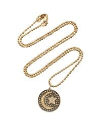 Sydney Evan | Black Pave Moon And Star Medallion Charm | Lyst