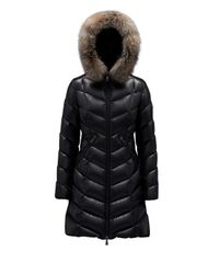 Moncler Fulmarus Long Down Jacket in Black | Lyst