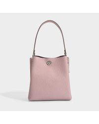 COACH Leather Polished Charlie Bucket Bag Pink - Lyst