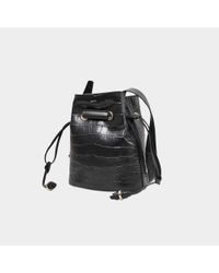 sac seau lancel croco noir