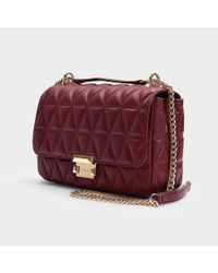 MICHAEL Michael Kors Leather Sloan Large Chain Shoulder Bag In Burgundy  Quilted Lambskin - Lyst