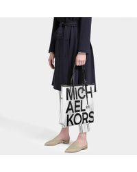 Grand Sac Cabas The Michael North South En Plastique Transparent Noir Michael Kors En Coloris Noir Lyst