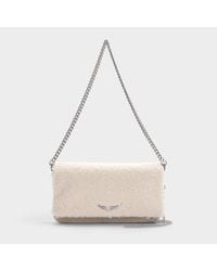 Zadig & Voltaire Leather Rock Shearling Crossbody Bag In Cream Calfskin in  Natural - Lyst