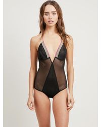 Morgan Lane | Black Sienna Bodysuit In Noir | Lyst
