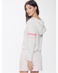 Mother Denim Gray Square Tear Raw Hood