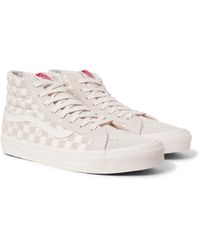 Vans Beige Sk8-hi Lx Checkerboard Leather And Canvas High-top Sneakers for  Men - Lyst